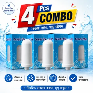 4 Pcs-Ceramic Filter Cartridge Replacement for Water Purifier