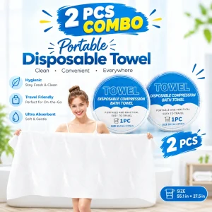 2 Pcs - Disposable Compression Bath Towel – Portable Travel Towel