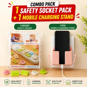 Combo Pack - Baby Safety Socket & Mobile Charging Stand