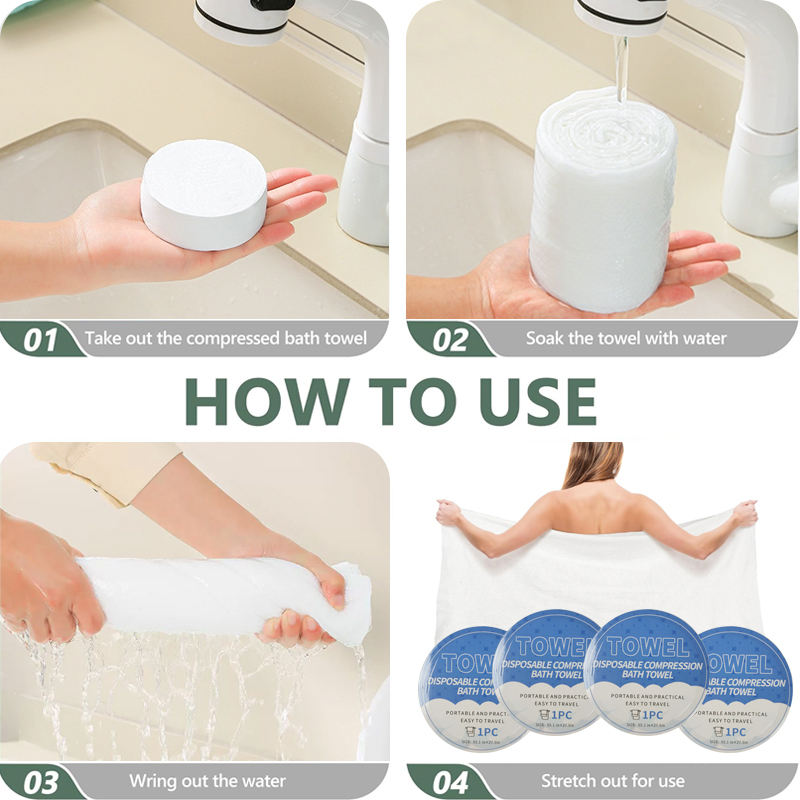 1 Pcs - Disposable Compression Bath Towel – Portable Travel Towel - Image 3