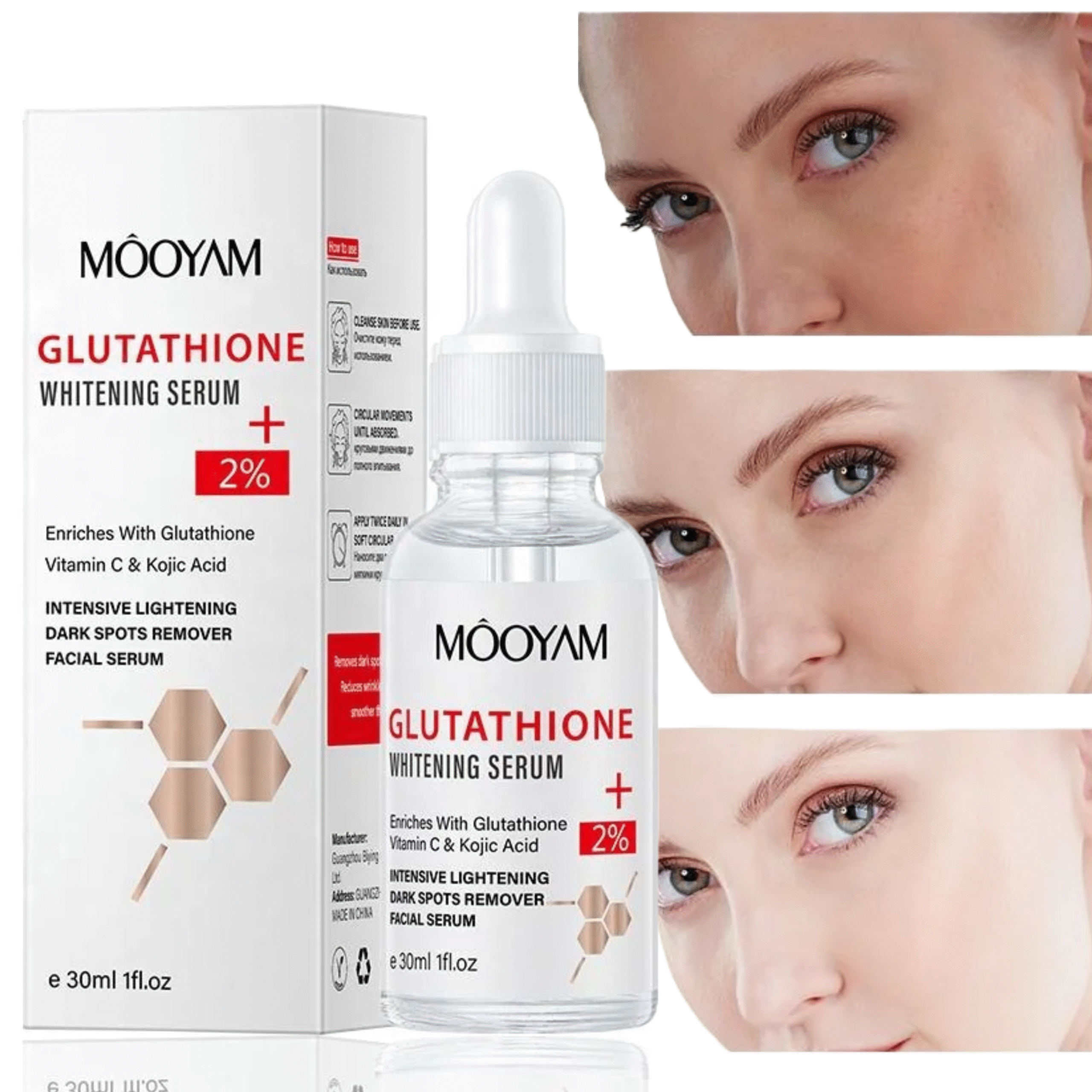 Glutathione Whitening Face Serum Vitamin C Kojic Acid