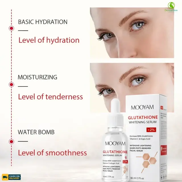 Glutathione Whitening Face Serum Vitamin C Kojic Acid - Image 5