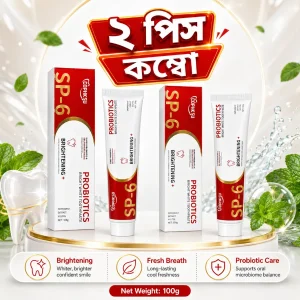 (2 Pcs Combo) SP-6 Super Probiotics Bright White Toothpaste