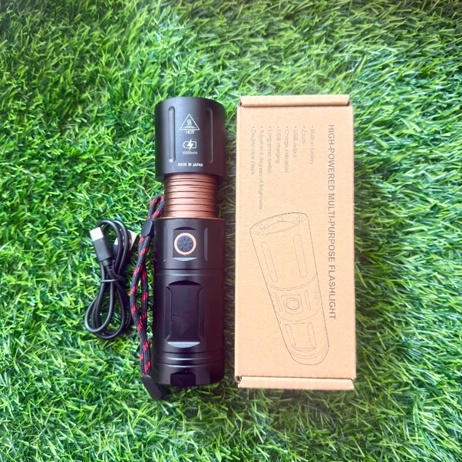 Rechargeable Zoom LED Flashlight Waterproof Zambo Light With 30000mAh Power Bank - Image 5