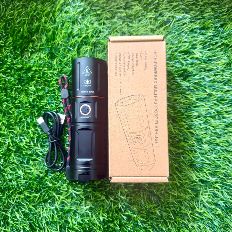Rechargeable Zoom LED Flashlight Waterproof Zambo Light With 30000mAh Power Bank - Image 6
