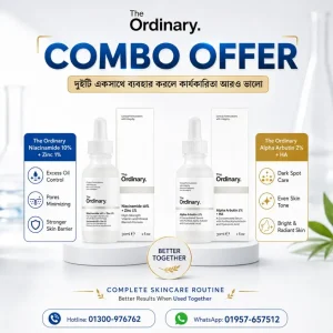 (Combo Offer) Original The Ordinary Serum – Niacinamide 10% + Zinc 1% & Alpha Arbutin 2% + HA