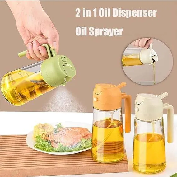Oil Spray & Pour Bottle – 2-in-1 Oil Dispenser