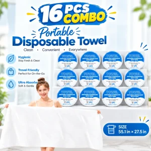 16 Pcs - Disposable Compression Bath Towel – Portable Travel Towel
