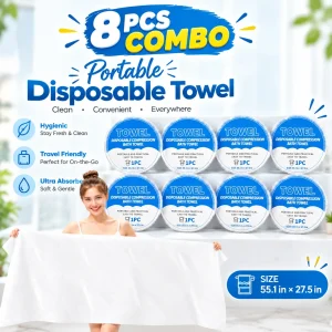 8 Pcs - Disposable Compression Bath Towel – Portable Travel Towel